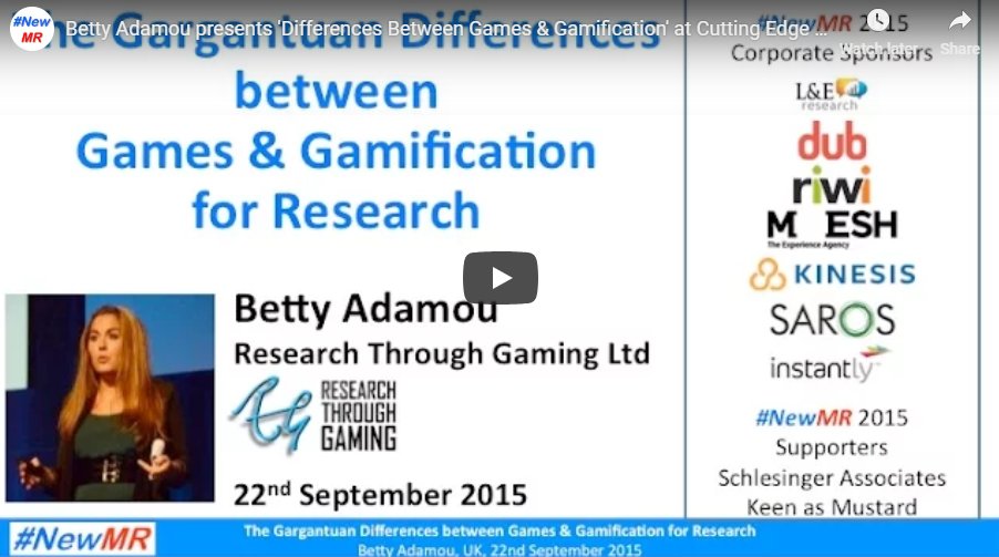 NewMR Webinar: The Gargantuan Differences Between Games & Gamification for Research